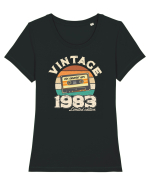 Vintage 1983 Retro sunset casette Tricou mânecă scurtă guler larg fitted Damă Expresser