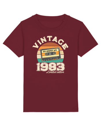 Vintage 1983 Retro sunset casette Burgundy
