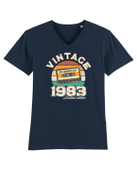 Vintage 1983 Retro sunset casette Tricou mânecă scurtă guler V Bărbat Presenter