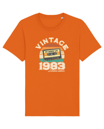Vintage 1983 Retro sunset casette Bright Orange
