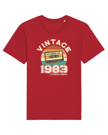 Vintage 1983 Retro sunset casette Red