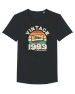 Vintage 1983 Retro sunset casette Tricou mânecă scurtă guler larg Bărbat Skater