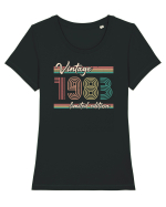 Vintage 1983 ST Darkline vintage Tricou mânecă scurtă guler larg fitted Damă Expresser