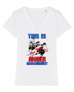 Anger Management Tricou mânecă scurtă guler V Damă Evoker