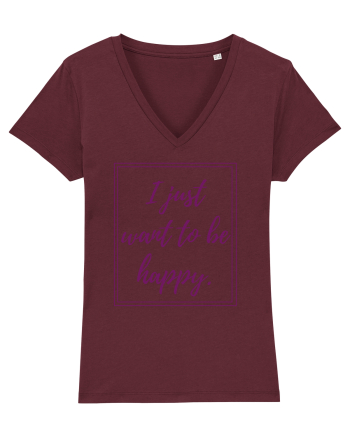 i just want to be happy6 Burgundy