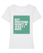 not emotions money is what i need2 Tricou mânecă scurtă guler larg fitted Damă Expresser