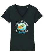 Save the ocean Tricou mânecă scurtă guler V Damă Evoker