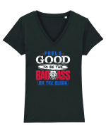 Bad ass on the block Tricou mânecă scurtă guler V Damă Evoker