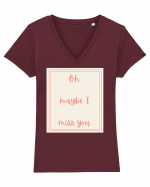 oh maybe i miss you3 Tricou mânecă scurtă guler V Damă Evoker