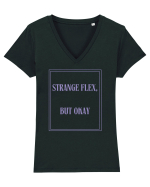 strange flex but okay6 Tricou mânecă scurtă guler V Damă Evoker