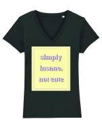 simply insane not cute2 Tricou mânecă scurtă guler V Damă Evoker