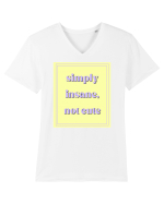 simply insane not cute2 Tricou mânecă scurtă guler V Bărbat Presenter