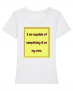 i am capable of completing it on my  own3 Tricou mânecă scurtă guler larg fitted Damă Expresser