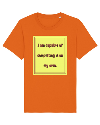 i am capable of completing it on my  own3 Bright Orange
