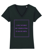 i am capable of completing it on my  own4 Tricou mânecă scurtă guler V Damă Evoker