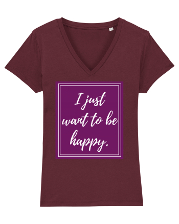 i just want to be happy6 Burgundy