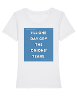i ll one day cry the onions tears3 Tricou mânecă scurtă guler larg fitted Damă Expresser