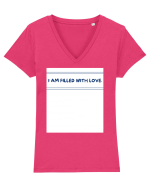i am filled with love Tricou mânecă scurtă guler V Damă Evoker