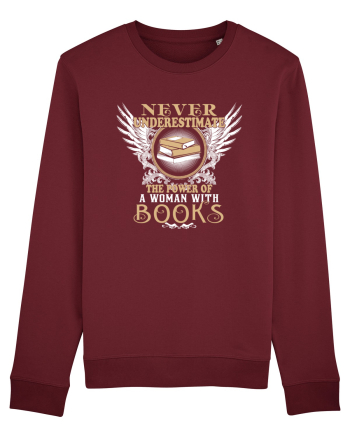 A woman with Books Burgundy
