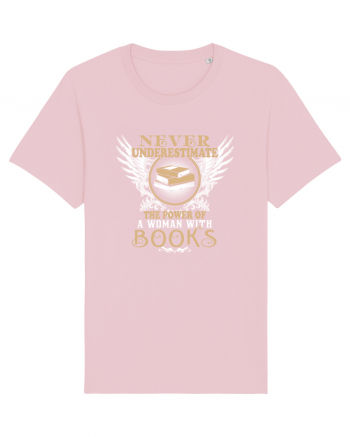 A woman with Books Cotton Pink