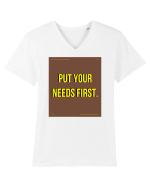 put your needs first4 Tricou mânecă scurtă guler V Bărbat Presenter