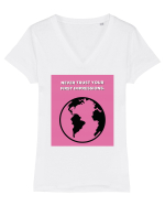 never trust your first impressions2 Tricou mânecă scurtă guler V Damă Evoker