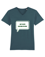 don t believe everything you hear3 Tricou mânecă scurtă guler V Bărbat Presenter