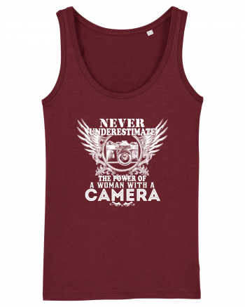 A woman with camera Burgundy