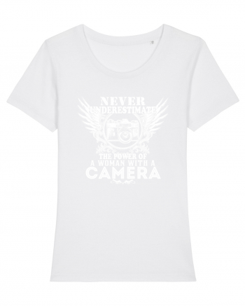 A woman with camera White