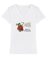 Baba și mitraliera Tricou mânecă scurtă guler V Damă Evoker