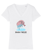 Brain freeze Tricou mânecă scurtă guler V Damă Evoker