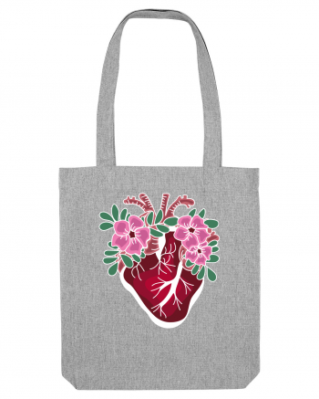 Valentine's Love Heart Flowers Heather Grey