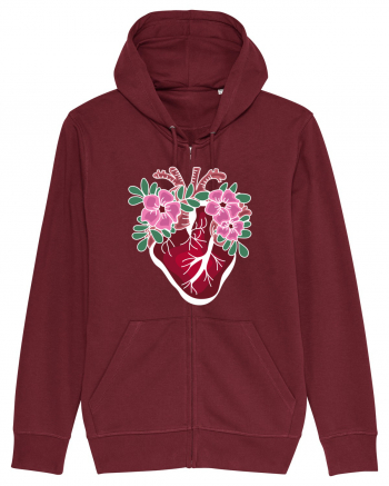 Valentine's Love Heart Flowers Burgundy