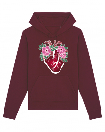 Valentine's Love Heart Flowers Burgundy