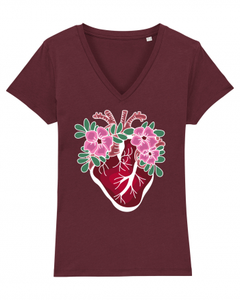 Valentine's Love Heart Flowers Burgundy