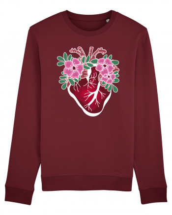 Valentine's Love Heart Flowers Burgundy