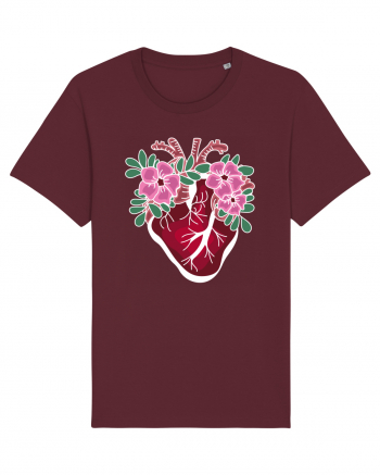 Valentine's Love Heart Flowers Burgundy