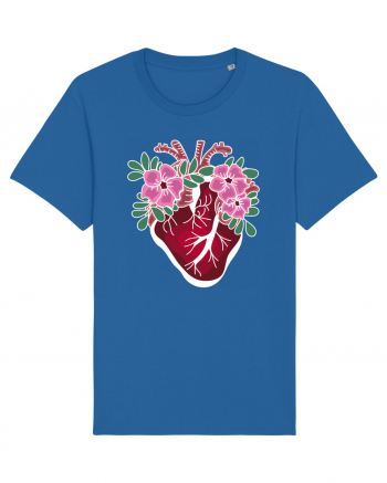 Valentine's Love Heart Flowers Royal Blue