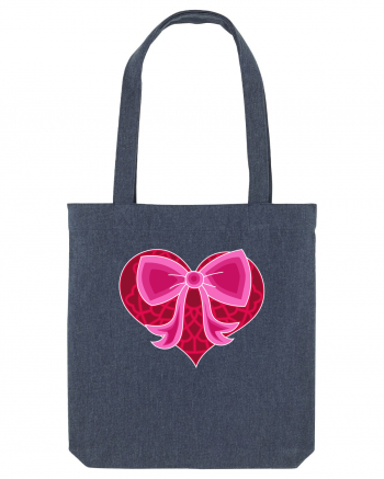 Valentine's Love Heart Bow Midnight Blue