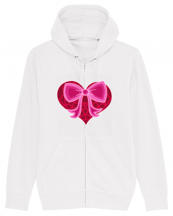 Valentine's Love Heart Bow White