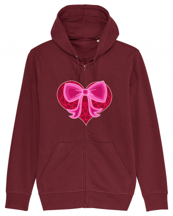 Valentine's Love Heart Bow Burgundy