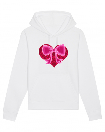 Valentine's Love Heart Bow White