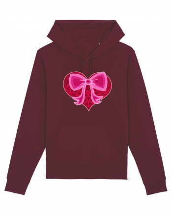 Valentine's Love Heart Bow Burgundy