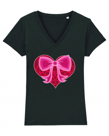 Valentine's Love Heart Bow Black