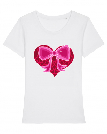 Valentine's Love Heart Bow White