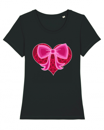 Valentine's Love Heart Bow Black