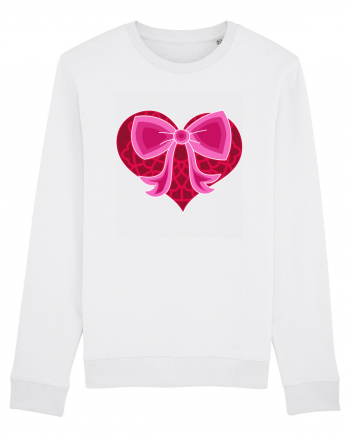 Valentine's Love Heart Bow White