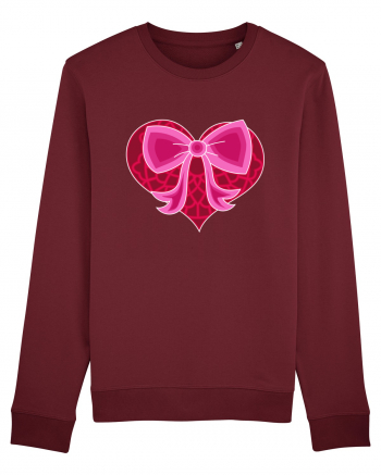 Valentine's Love Heart Bow Burgundy