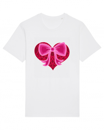 Valentine's Love Heart Bow White