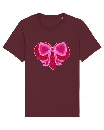 Valentine's Love Heart Bow Burgundy